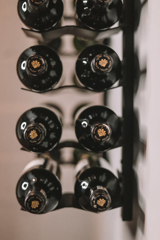 Wine Rack Spine 14 Bottle | Cradle Max Wall Display 700mm Black