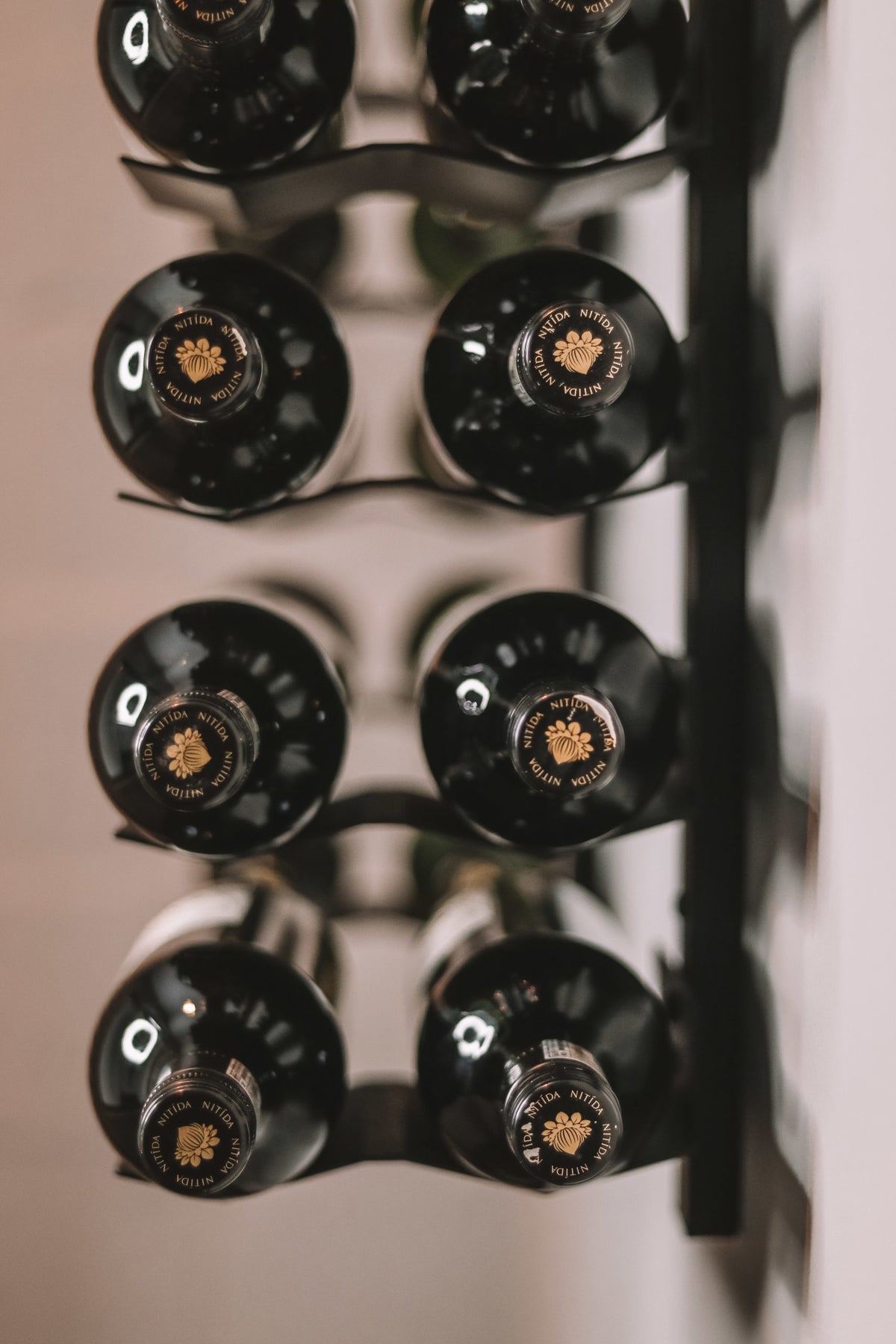 Wine Rack Spine 14 Bottle | Cradle Max Wall Display 700mm Black