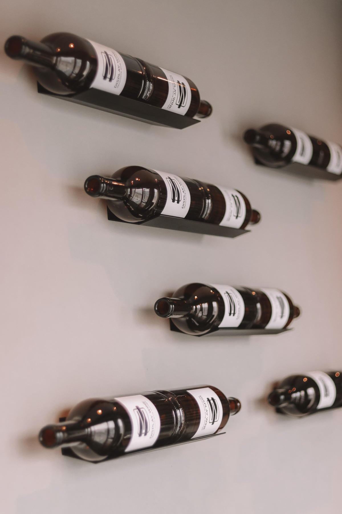 Wall Mounted Wine Cradle 2 Bottle | Black Aluminum Display - 10 Pack