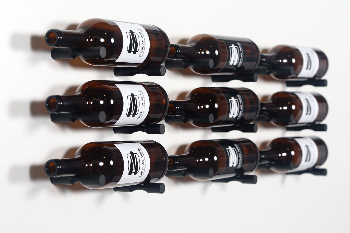 Wine Display Pins Black | Label Facing Wall Mount Holders