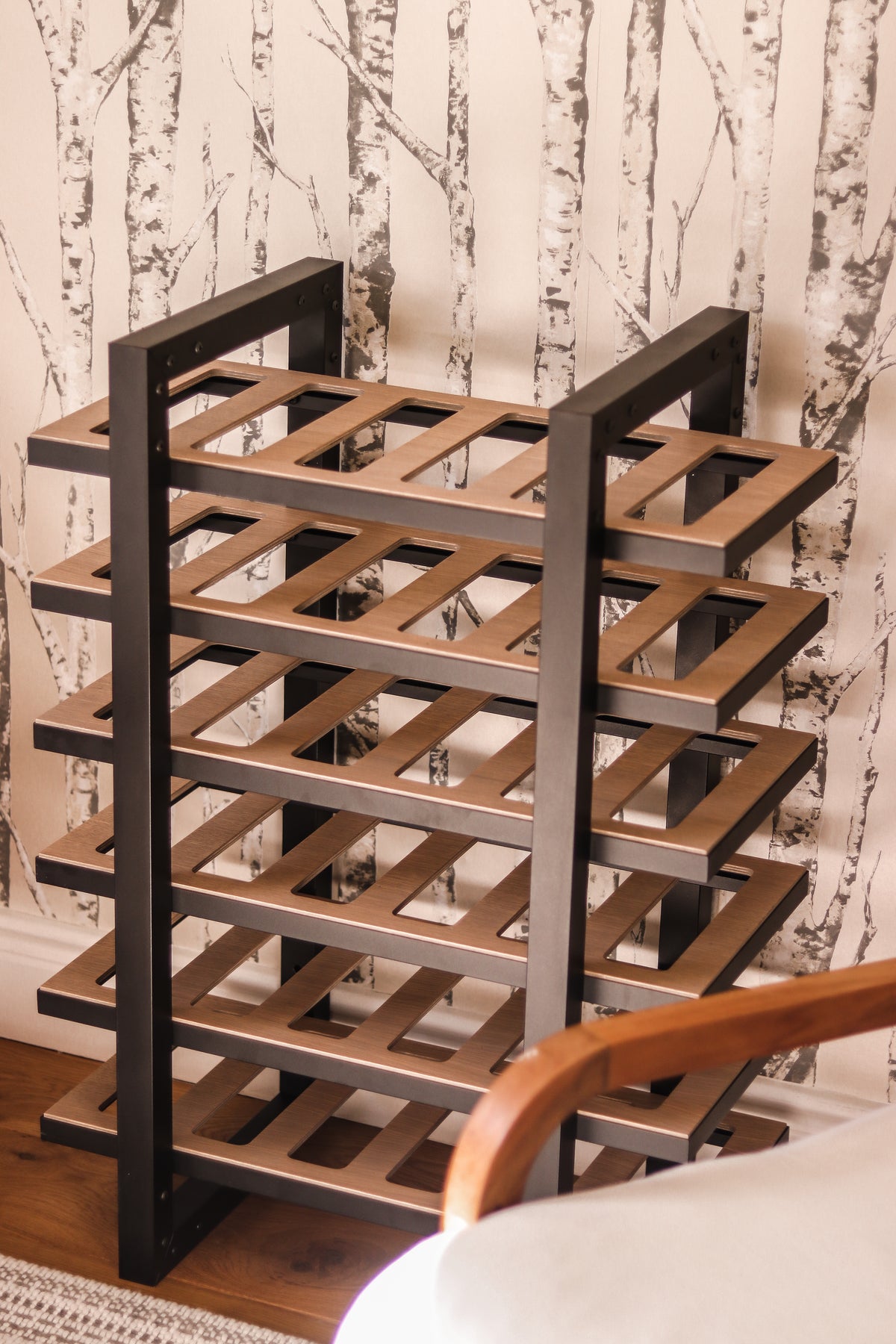 THE VENETO WINE RACK - 36 BOTTLES (SOLID OAK WOOD UPRIGHTS)